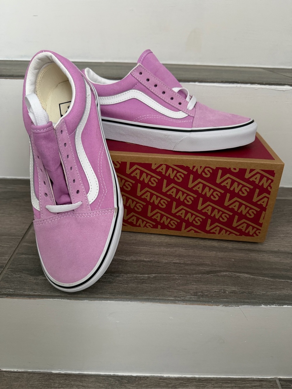 Vans Old Skool Pink Suede with White Stripe